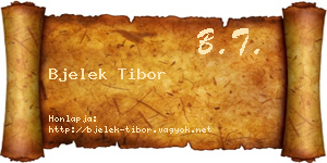 Bjelek Tibor névjegykártya
